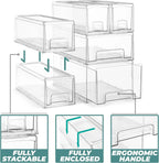 🧺 Medium / Large / Extra-Large Transparent Stackable Storage Drawers