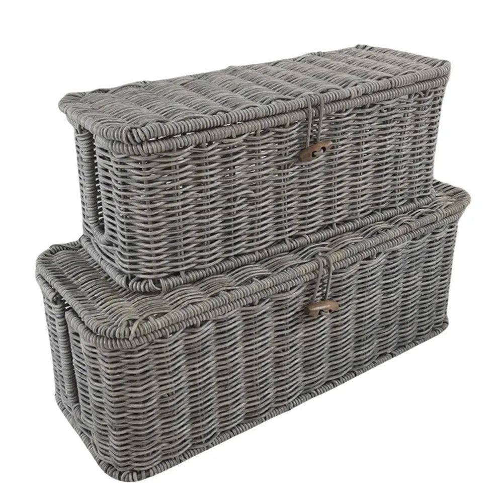 Handwoven Rattan Cable Management Box
