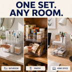 Clear Stackable Open-Front Storage Bins – 2-Piece Set