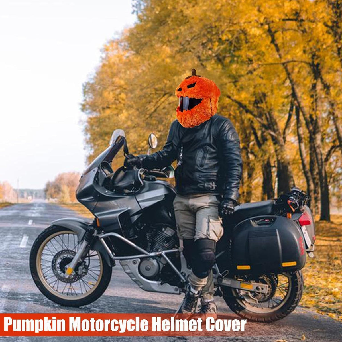Festive Plush Motorcycle Helmet Covers – Santa & Pumpkin