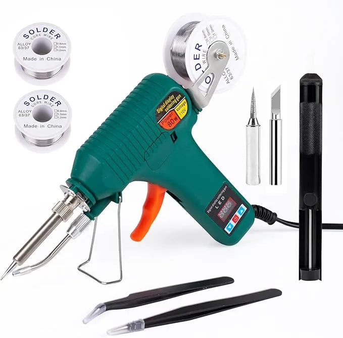 Digital Soldering Gun Kit with Adjustable Temperature (180°C–520°C), Internal Heating, LED Display & Auto Feed