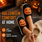 Cozy Jack-O'-Lantern Plush House Slippers
