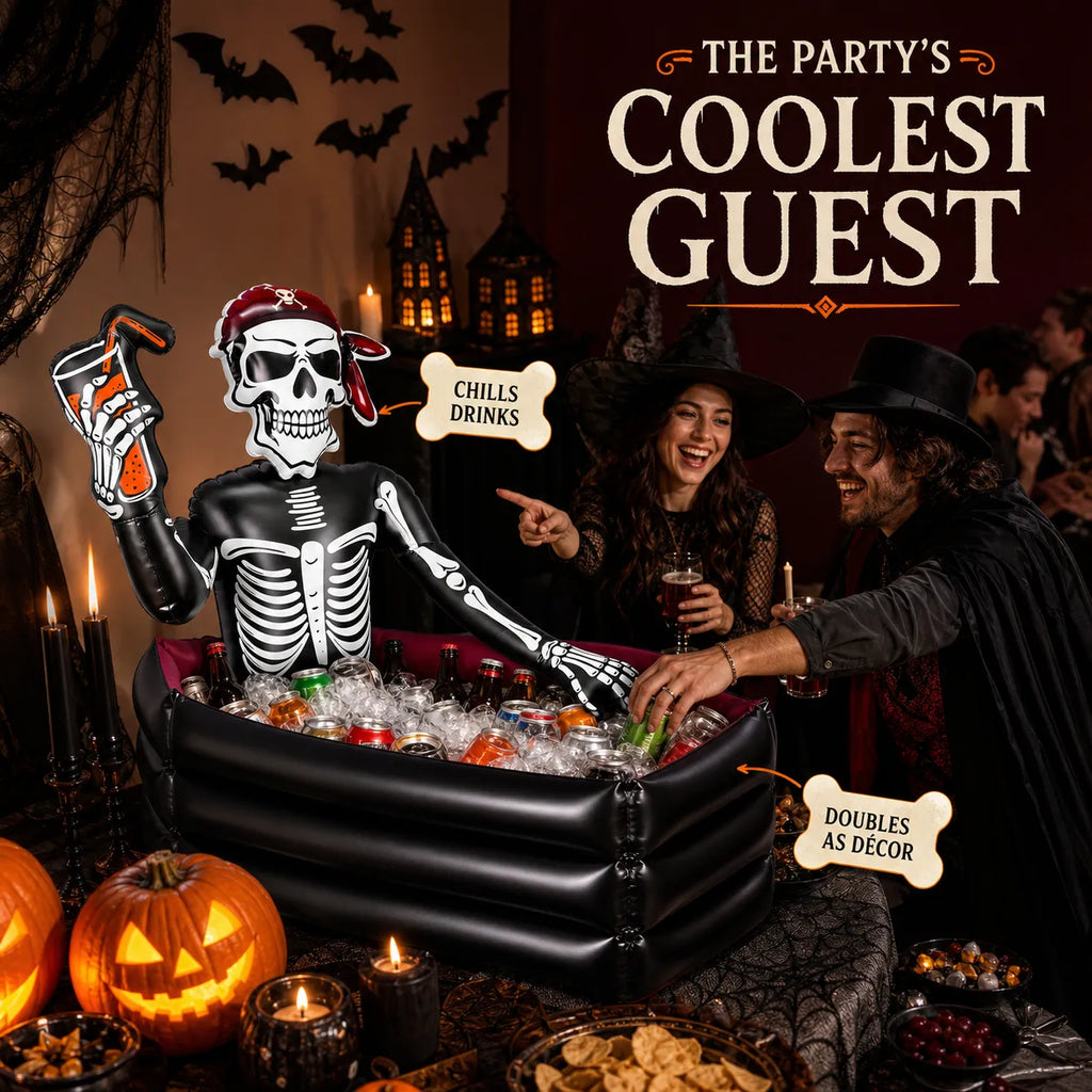 40-Gallon Inflatable Pirate Skeleton Cooler for Halloween