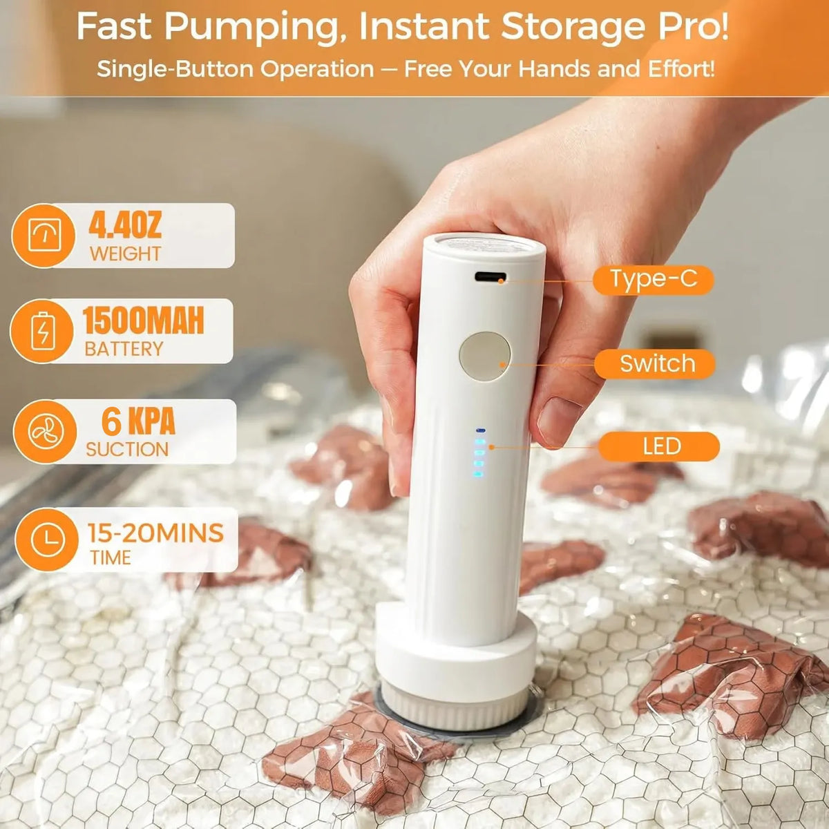 9-Piece Rechargeable Vacuum Compression Bag Set