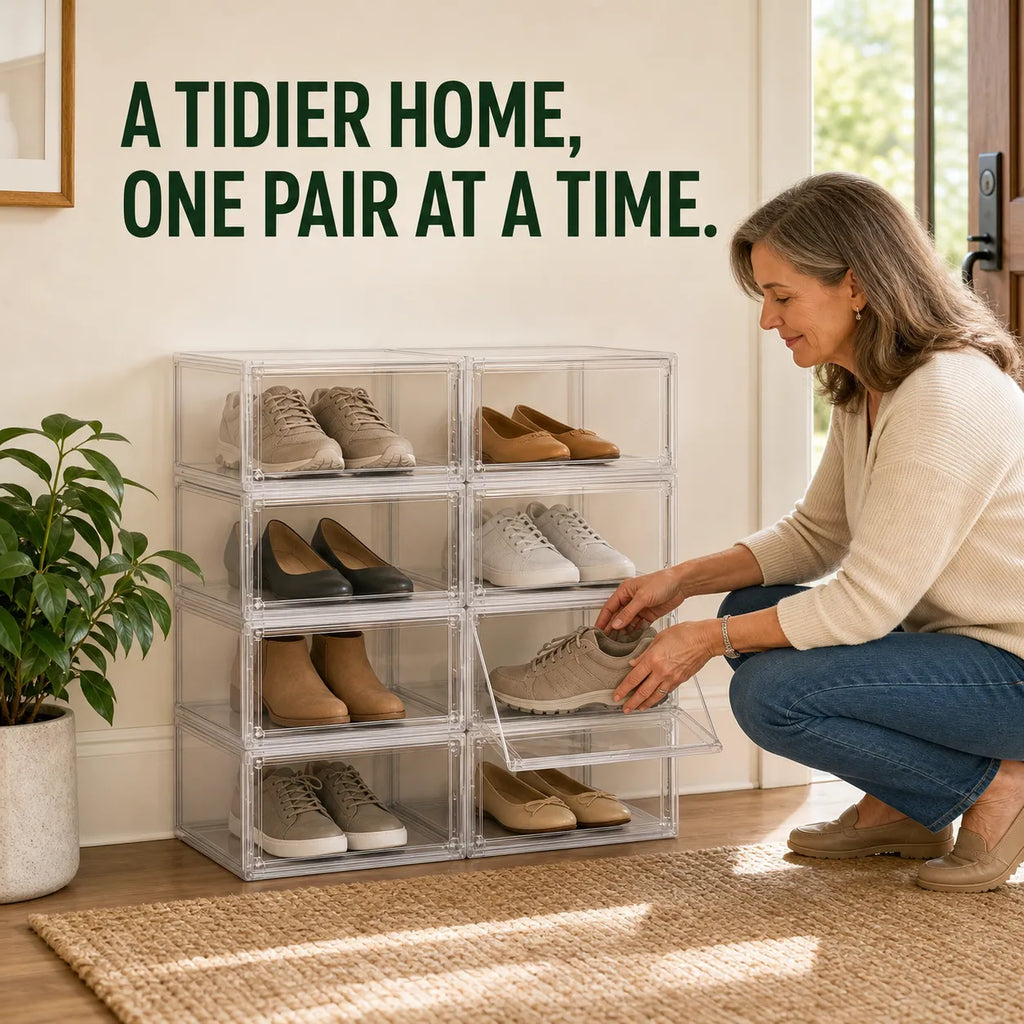 Clear Foldable Shoe Storage Boxes