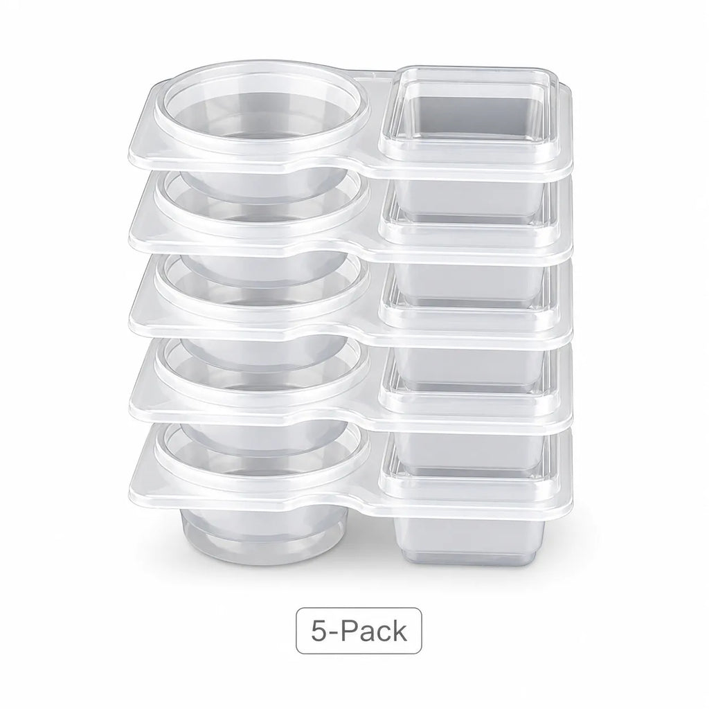 Disposable Dual-Compartment Condiment Containers with Lids