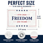 ✨🇺🇸 Freedom 250 Years American Flag – 1776–2026 Patriotic Outdoor Banner