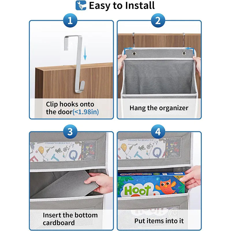 🥼 Over Door Organizer with 5 Large Capacity Pockets✨