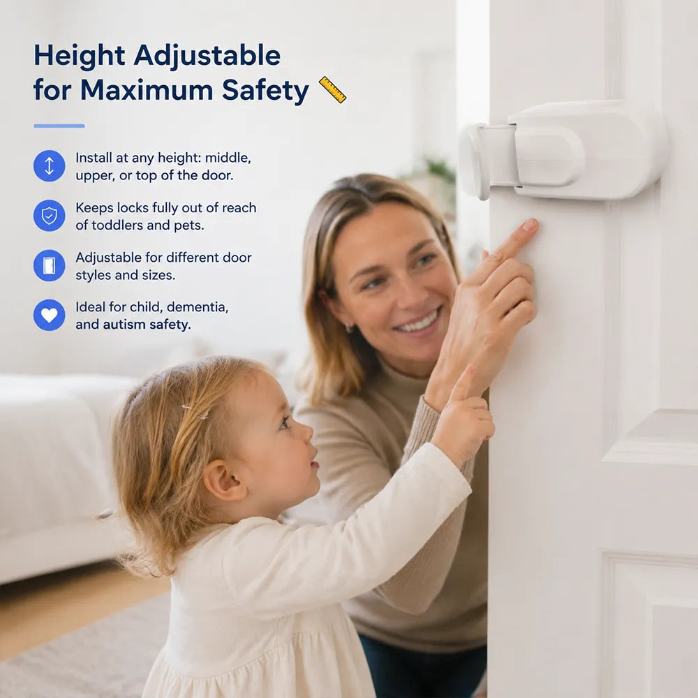 The Snap-On Door Lock Kids Can't Reach or Defeat – No Tools or Adhesives Required