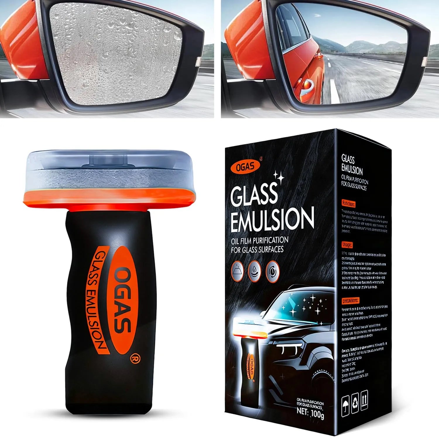 🚗 Car Glass Cleaner Oil Film Cleaning Brush – Windshield Cleaner Tool for Automotive Glass & Mirror Cleaning