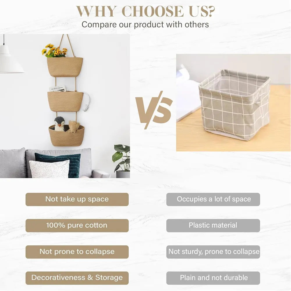 🌿Behind-the-Door Hanging Storage Basket (3-Tier Wall-Mounted Organizer)