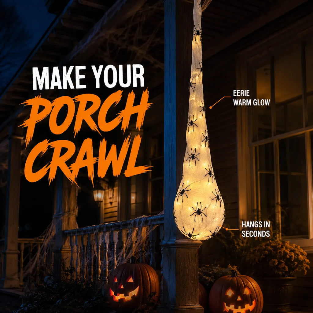 Light-Up Hanging Spider Egg Sac Halloween Decoration