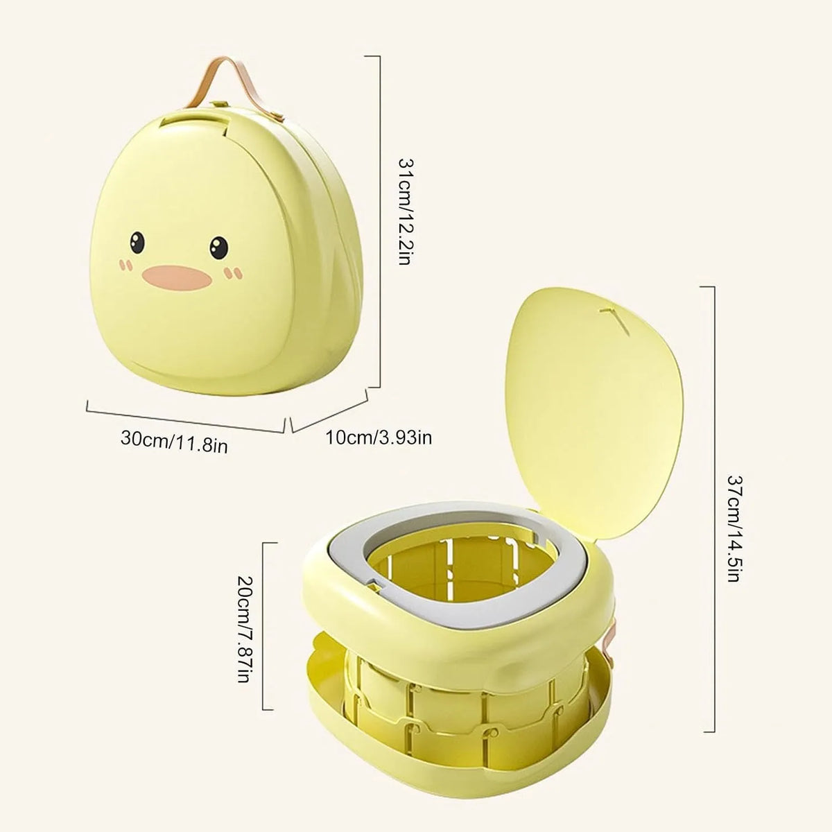 Duckie Fold-Flat Kids Travel Potty with 120 Disposable Liners