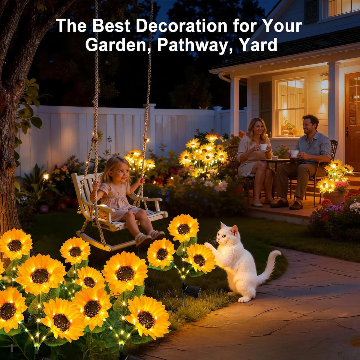 🌻 Artificial Sunflower Solar Lights – Outdoor Garden Stake Lights