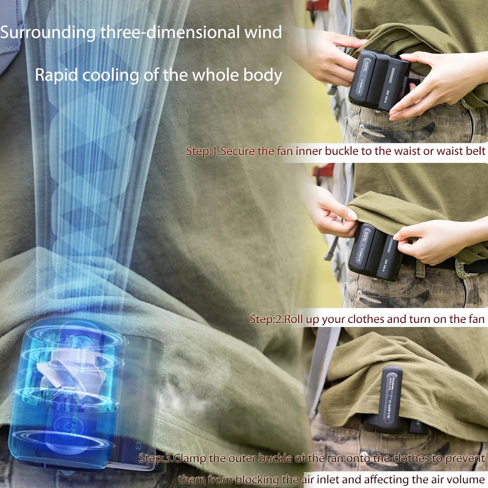 Portable Waist Clip Fan
