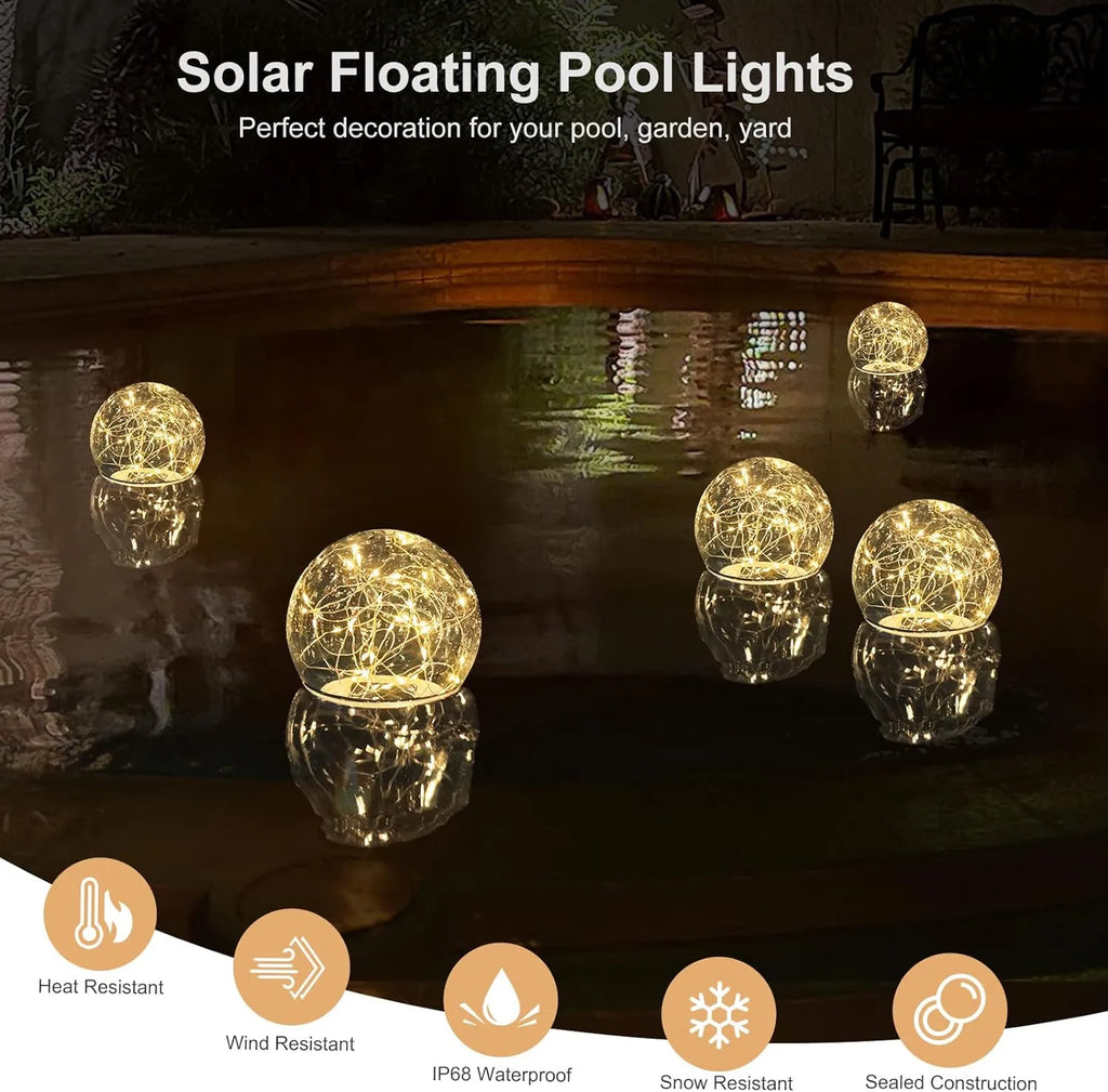 🌟 All-Night Glow, Zero-Maintenance ✨ Solar Floating Pool Lights That Wow