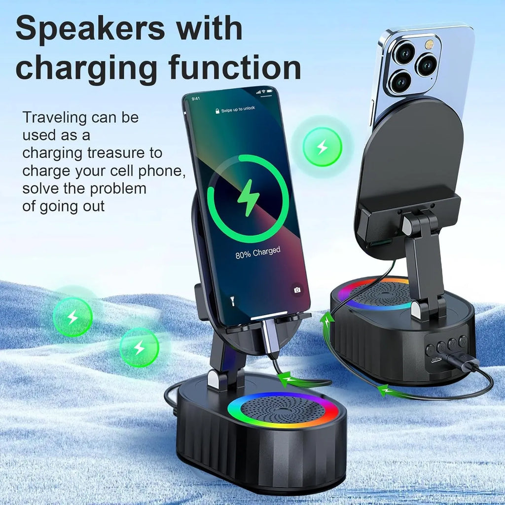 Wireless Induction Audio Bluetooth Speaker 5in1 Phone Holder