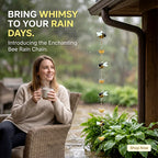 🐝 Whimsical Bee Rain Chain Decor – Hanging Bee Cup Rain Catcher for Gutters & Garden Décor