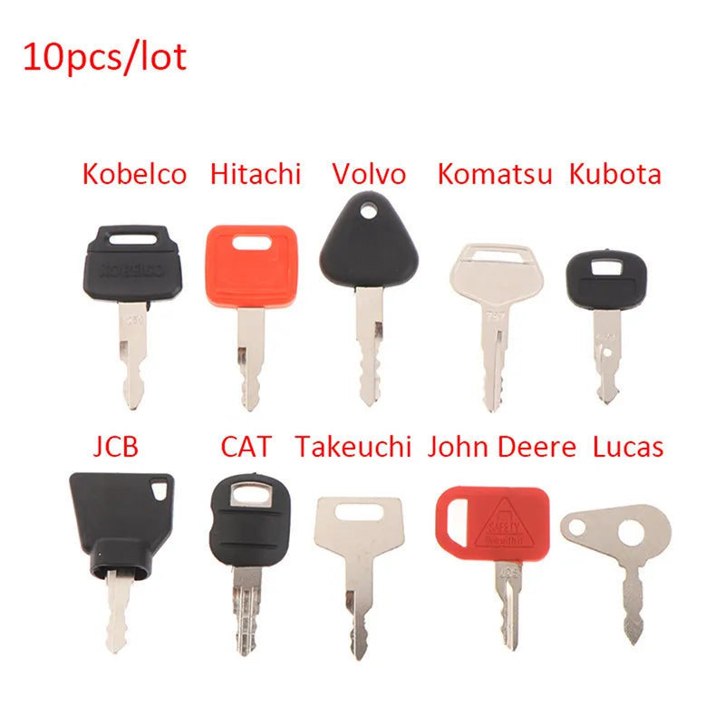 🔑 Universal Heavy Equipment Key Set – 10 PCS