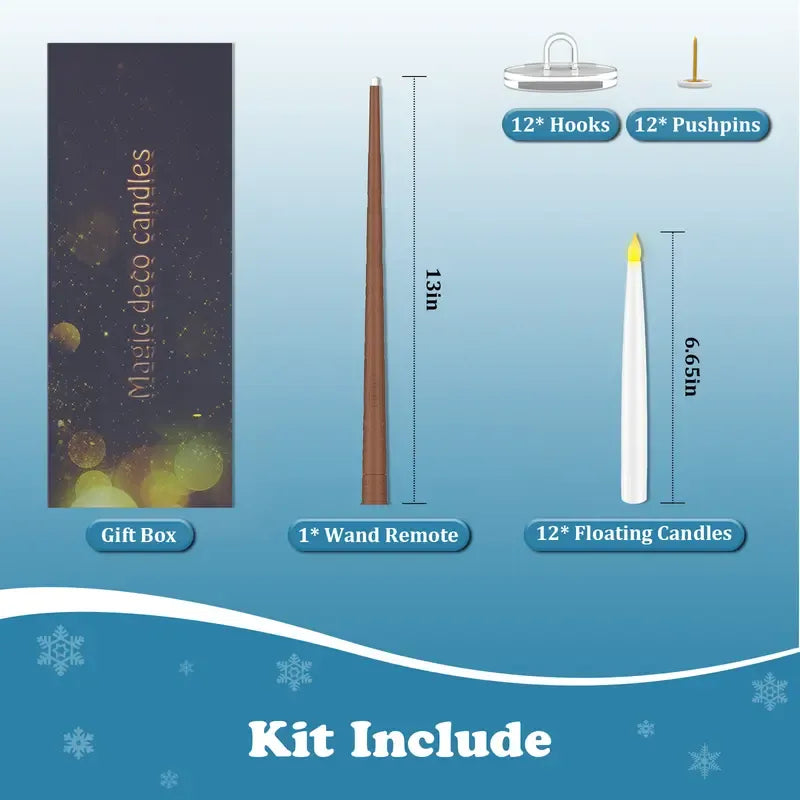 🕯️Flameless Floating LED Candles with Magic Wand Remote