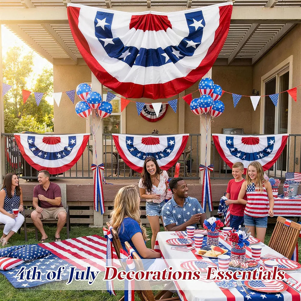 🇺🇸Patriotic American Flag Bunting Decorations for July 4th & Memorial Day