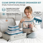 🧳 Clear Zipper Storage Organizer Set – Simple, Practical Everyday Storage