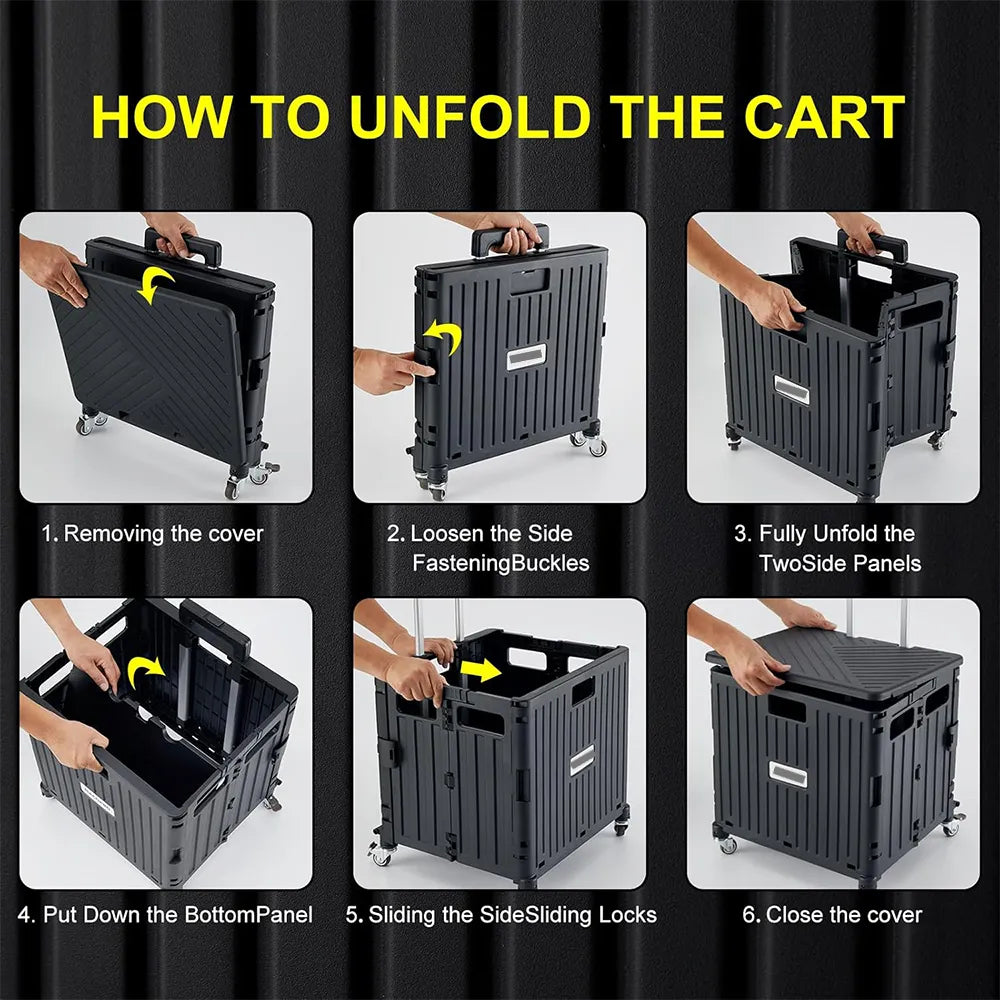 🛒 Foldable Multi-Function Rolling Shopping Cart