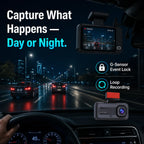 Three-Channel 1080P WiFi Dash Cam with Front, Cabin & Rear Recording