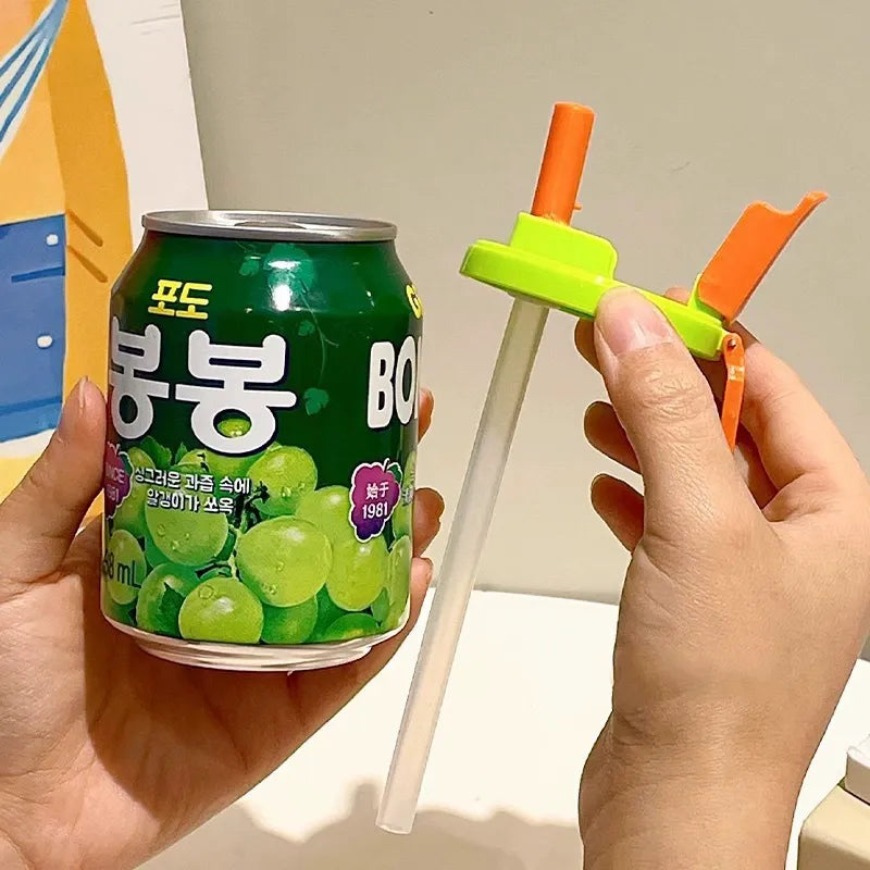 4-Pack Reusable Soda Can Lids with Straws 🍻