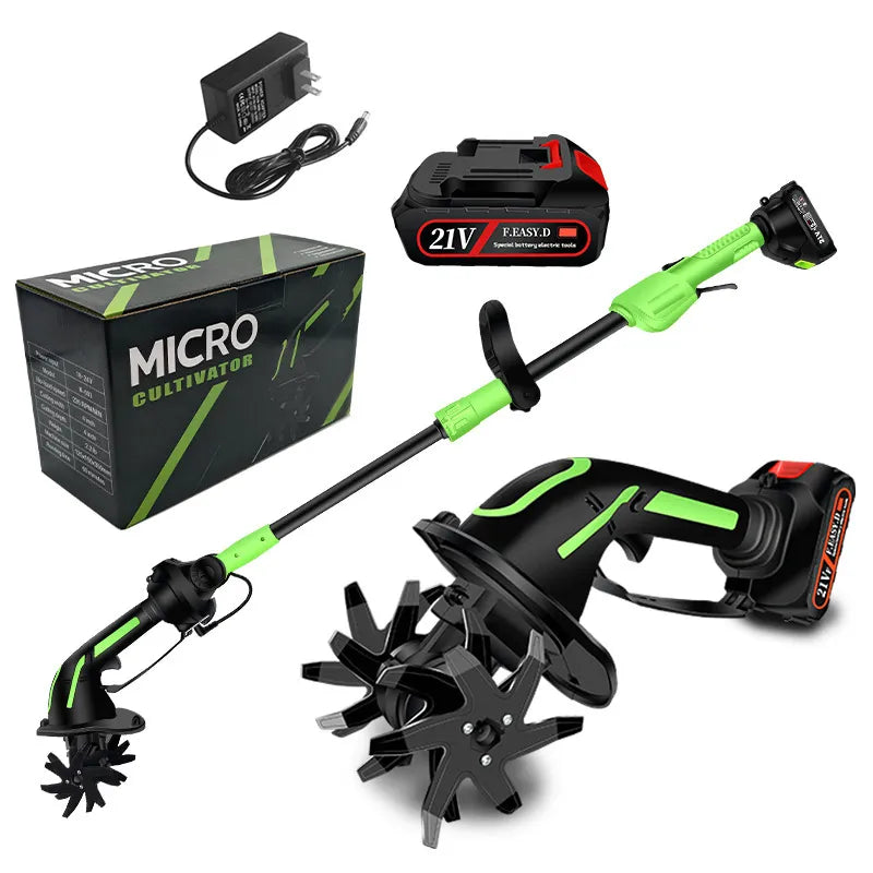 2-in-1 Cordless Tiller & Cultivator with Extension Pole