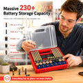🔋 High-Capacity Battery Storage Box with Built-in Tester