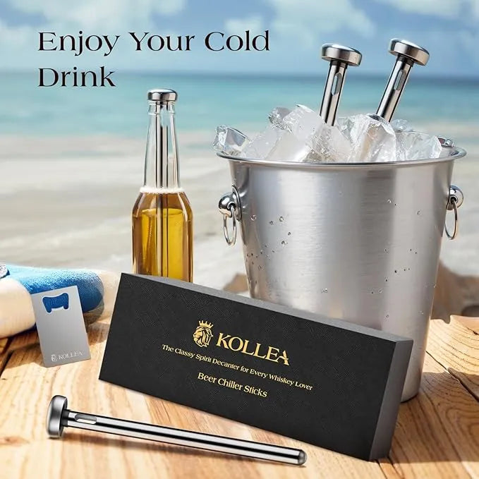 🧊 Chill Your Beer Instantly – Stainless Steel Beer Chiller Sticks with Built-in Bottle Opener 🧊