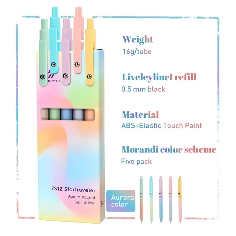 ✨ 5-Piece Retractable Gel Pen Set – Smooth, Quick-Drying, and Elegantly Designed