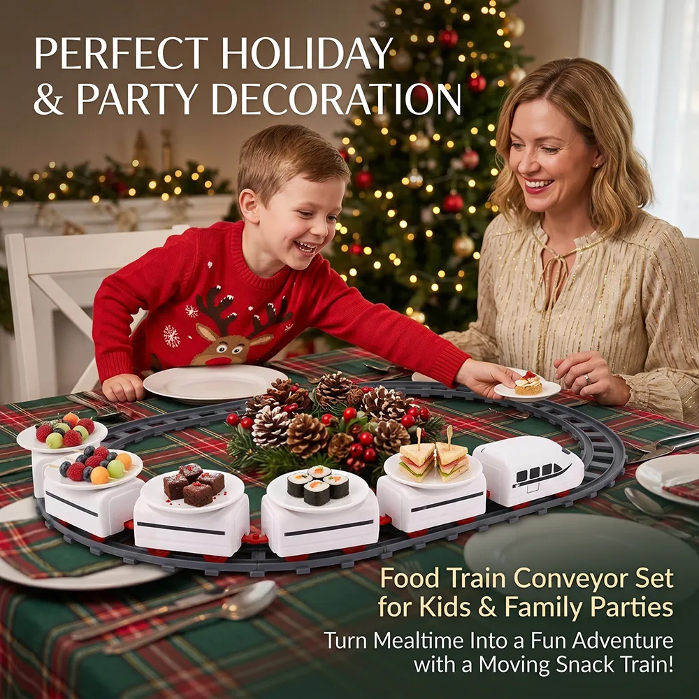 🚂 Food Train Conveyor Set for Kids & Family Parties