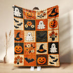 Spooky Patchwork Cozy Flannel Throw