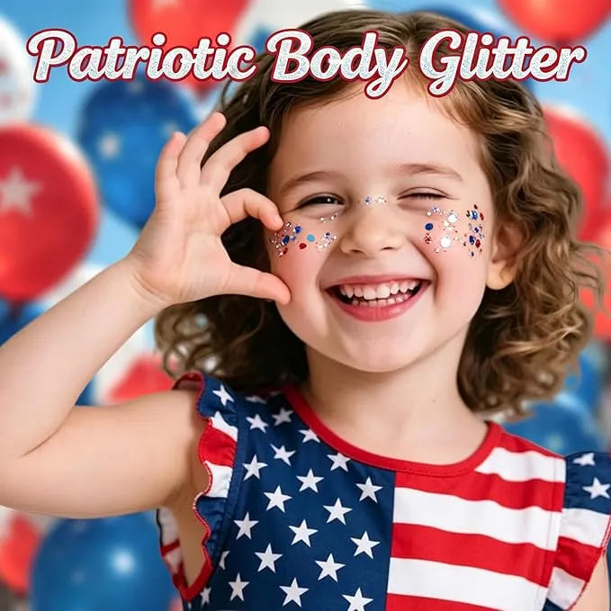 🇺🇸 Patriotic-Themed Body Glitter Sticks