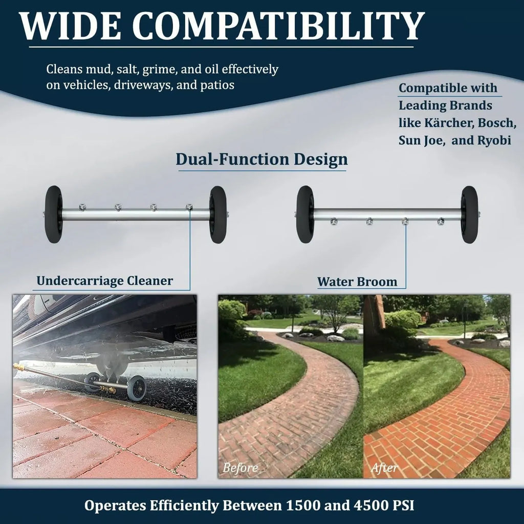🚗Dual-Function Pressure Washer Undercarriage Cleaner & Surface Cleaning Attachment 🌊