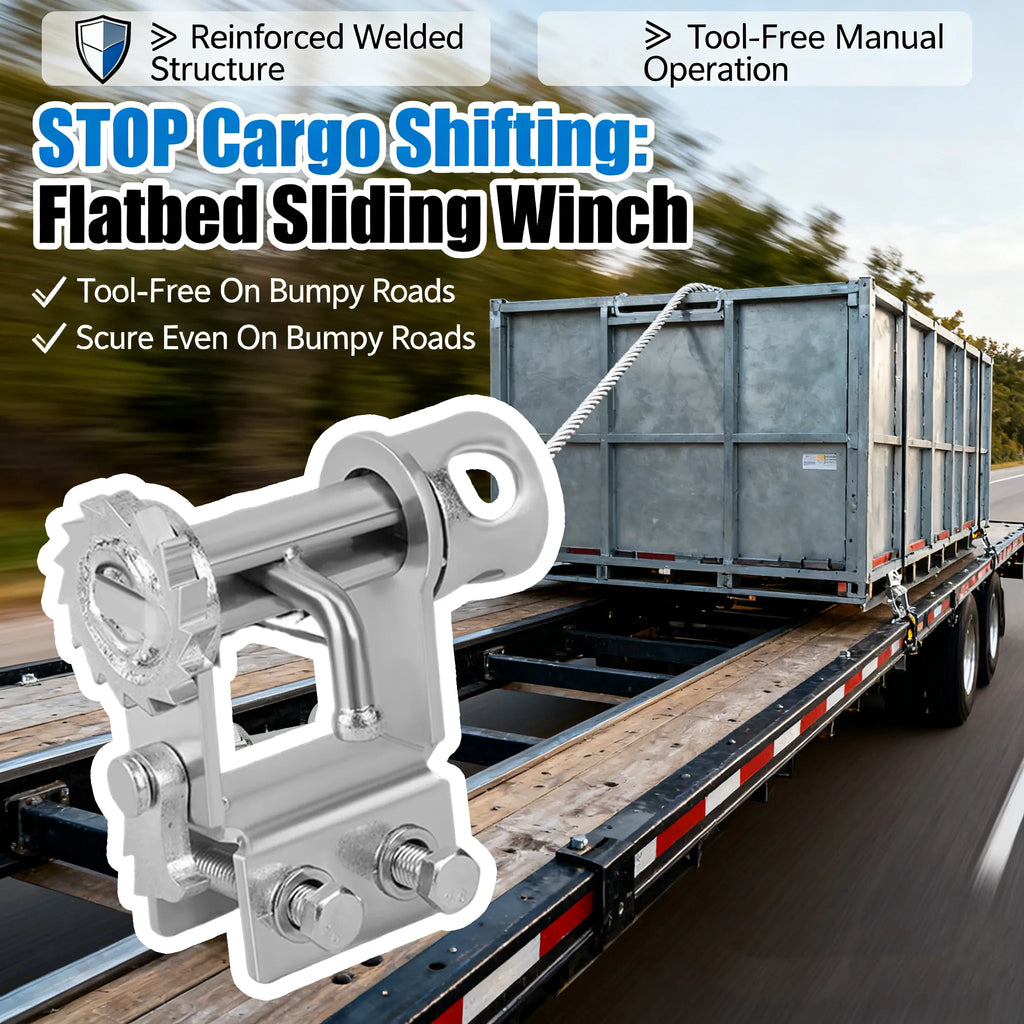 Sliding Winch for Flatbed Trailer – Heavy-Duty Cargo Securement Made Easy