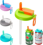 4-Pack Reusable Soda Can Lids with Straws 🍻