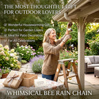 🐝 Whimsical Bee Rain Chain Decor – Hanging Bee Cup Rain Catcher for Gutters & Garden Décor