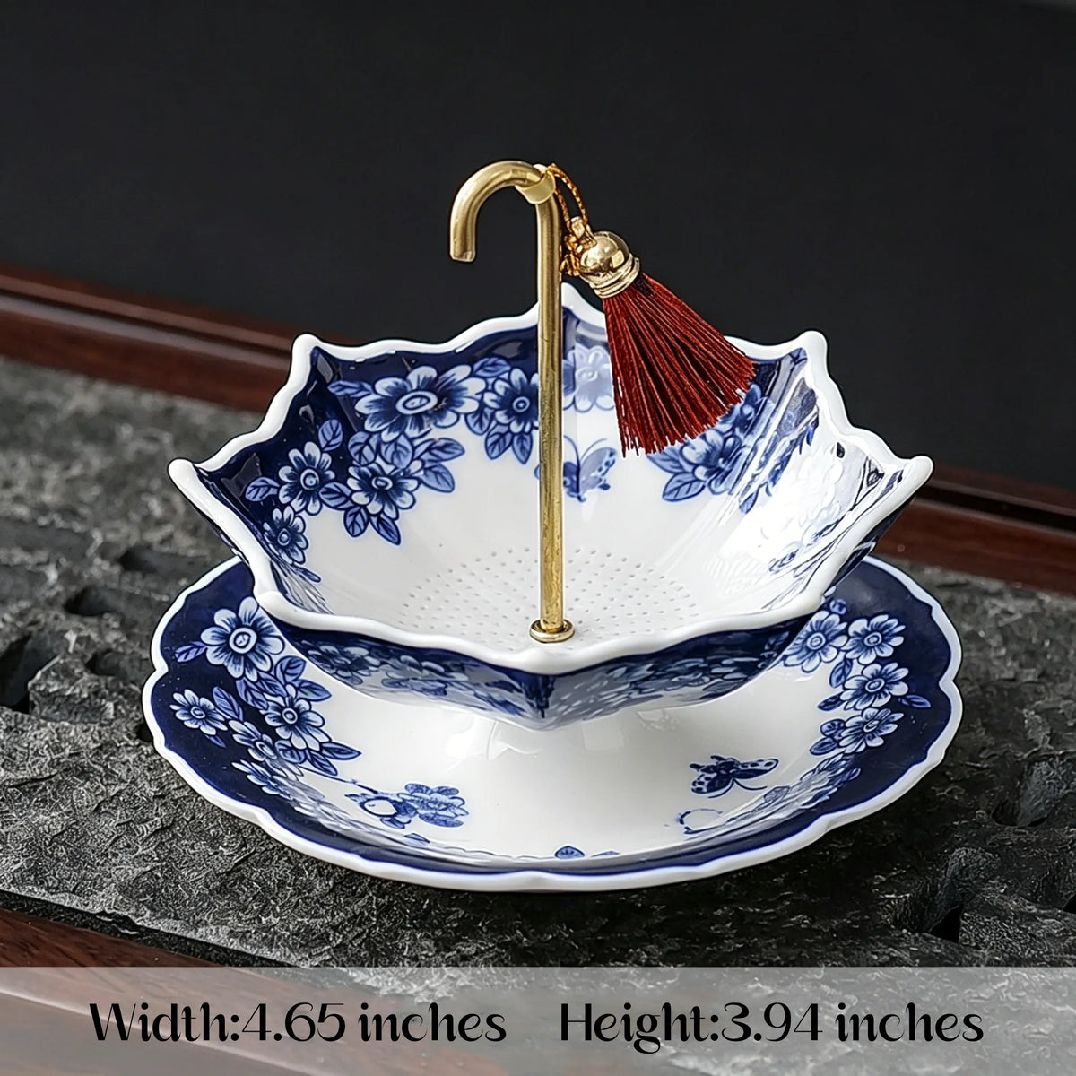 ☂️ Umbrella-Shaped Ceramic Tea Strainer – Elegant Loose Leaf Tea Filter
