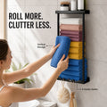 Wall-Mounted Towel Organizer with Top Shelf & 3 Hooks