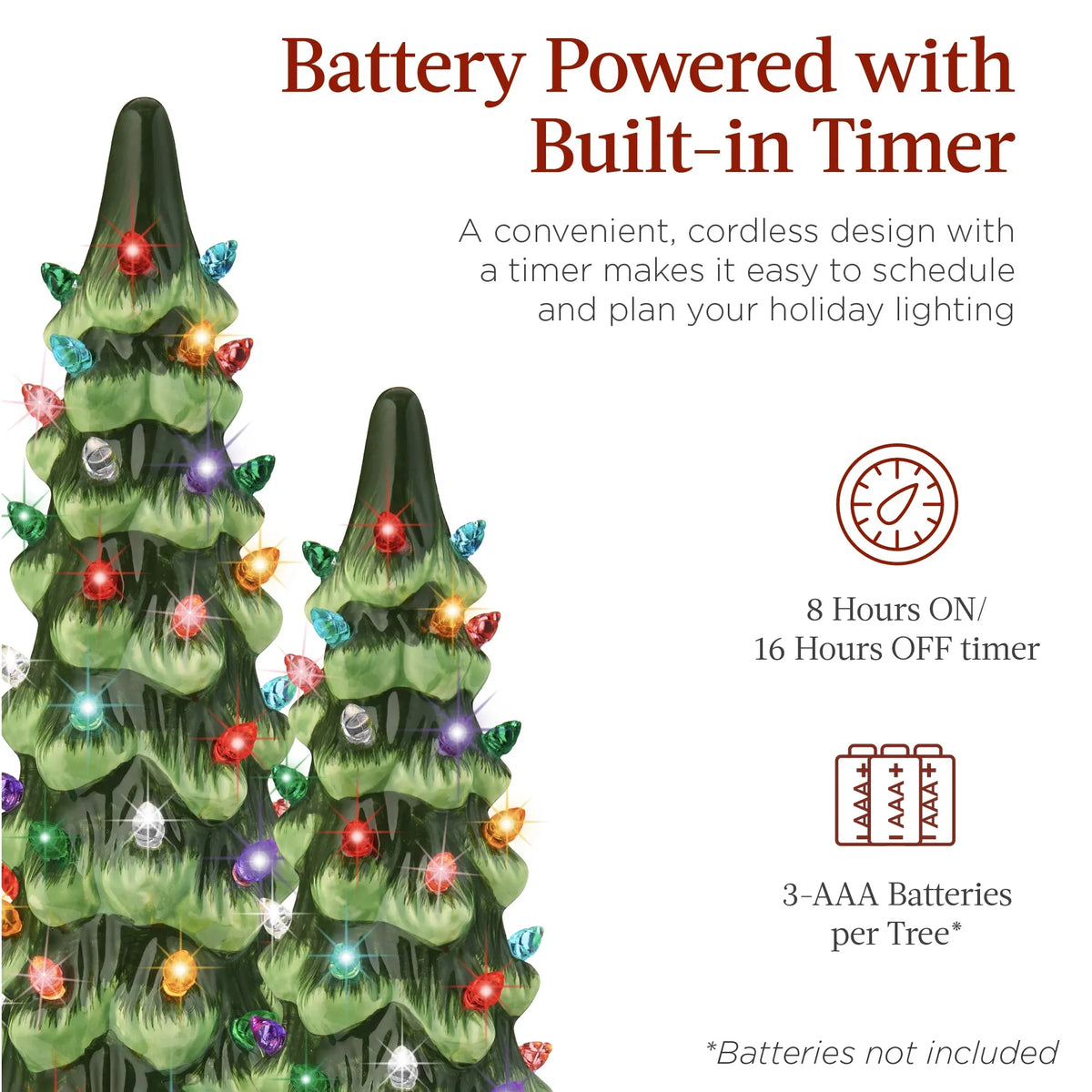 🕯️ Hand-Painted resin Pre-Lit Christmas Tree with LED Lights