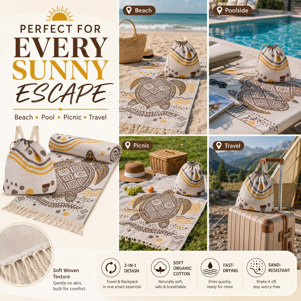 🐢 2-in-1 Towel Bag🎁
