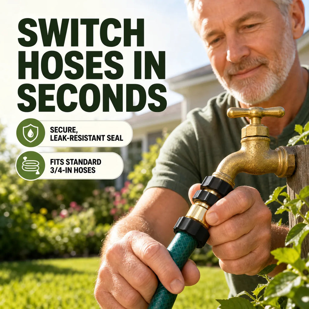 Leak-Resistant Garden Hose Quick Connector Set