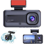 Three-Channel 1080P WiFi Dash Cam with Front, Cabin & Rear Recording