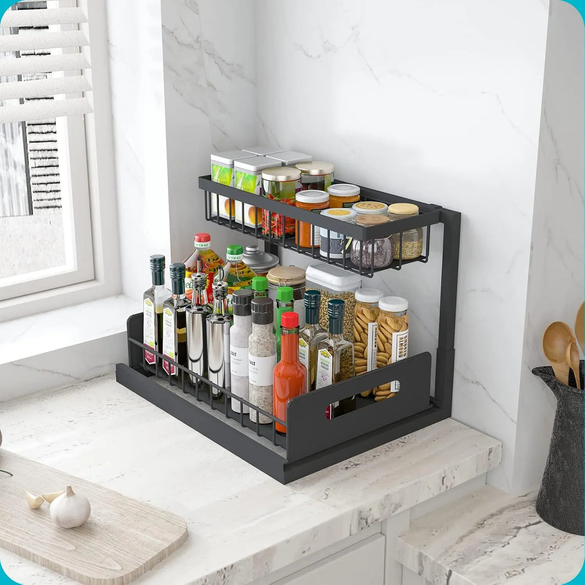 L-Shaped Pull-Out Under-Sink Organizer