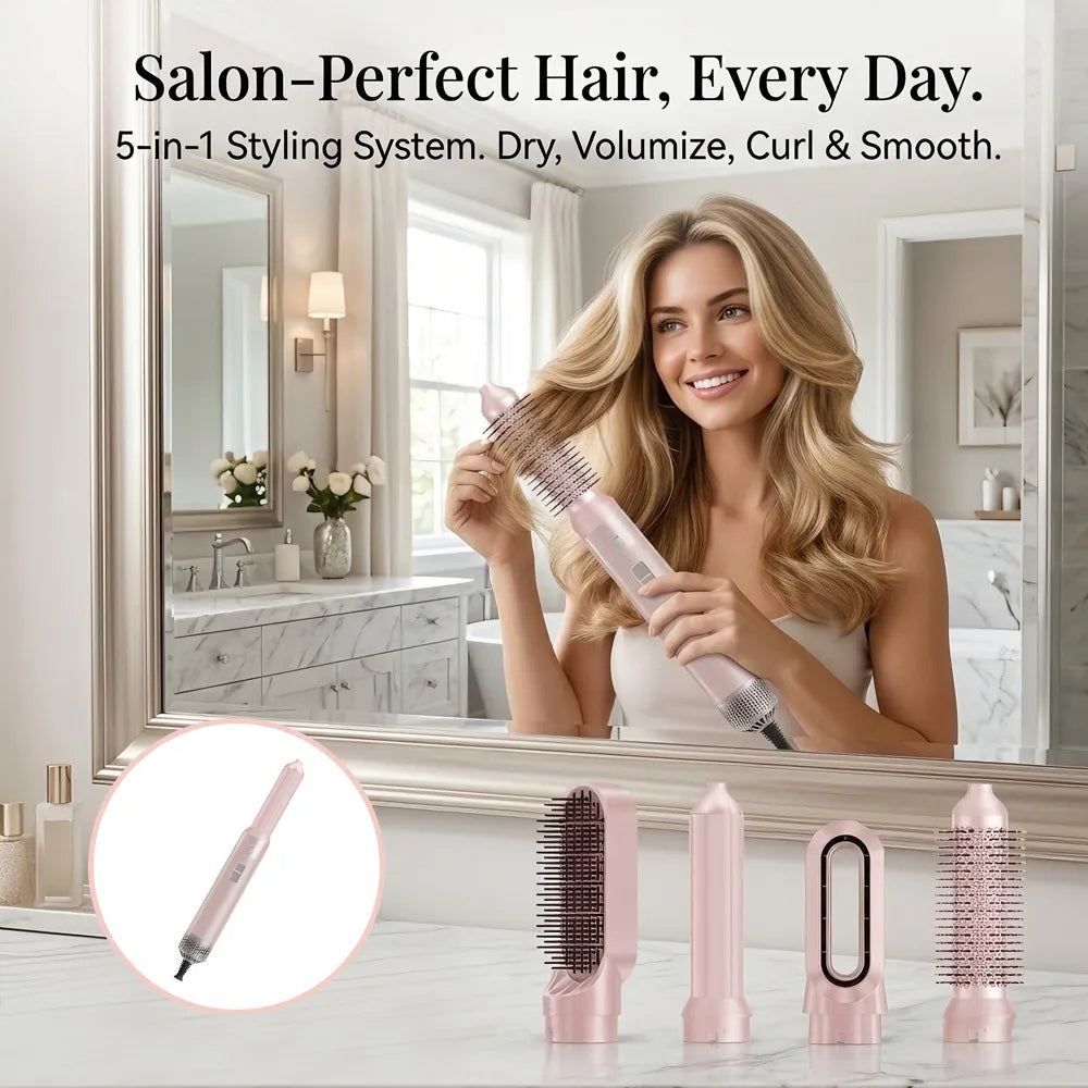 👩5-in-1 Hot-Air Hair Brush & Blowout Brush Hair Dryer