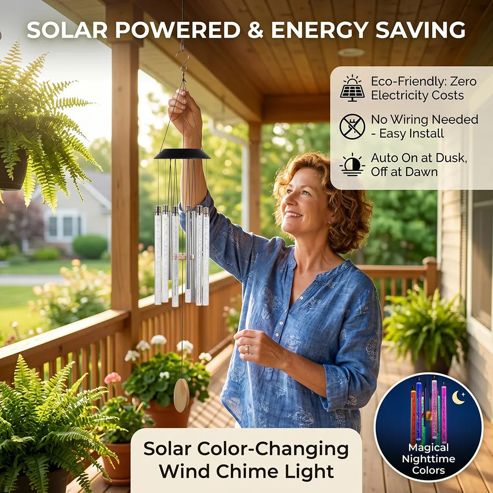 🌈 Solar Color-Changing Wind Chime Light