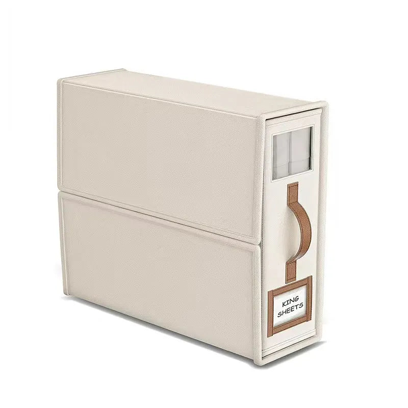 🛏️ Foldable bedding storage box - with a see-through window and transparent label bag